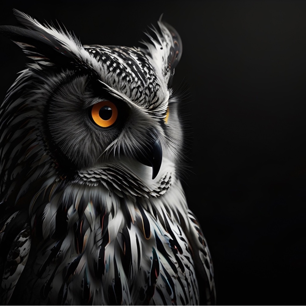 Tranquil owl metal art print 4 x 6 inches